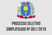 Processo Seletivo Simplificado Nº 001/2019