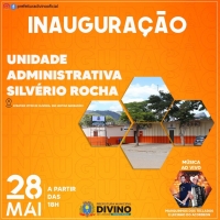 A Prefeitura Municipal de Divino tem o prazer de convidar a toda população para a inauguração da Unidade Administrativa Silvério Rocha.