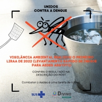Na semana do dia 17 a 21 de janeiro 2022, a Vigilância Ambiental de Divino iniciou o primeiro LIRAa de 2022 (Levantamento rápido de índice para Aedes Aegypti).